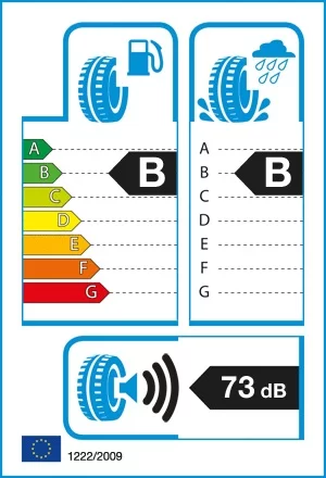 Efektywność energetyczna: B, Przyczepność: B, Hałas: 73