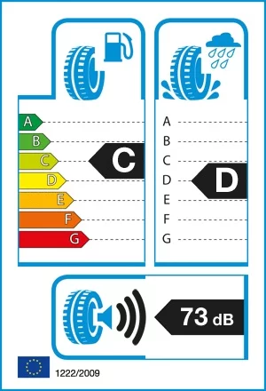 Efektywność energetyczna: C, Przyczepność: D, Hałas: 73